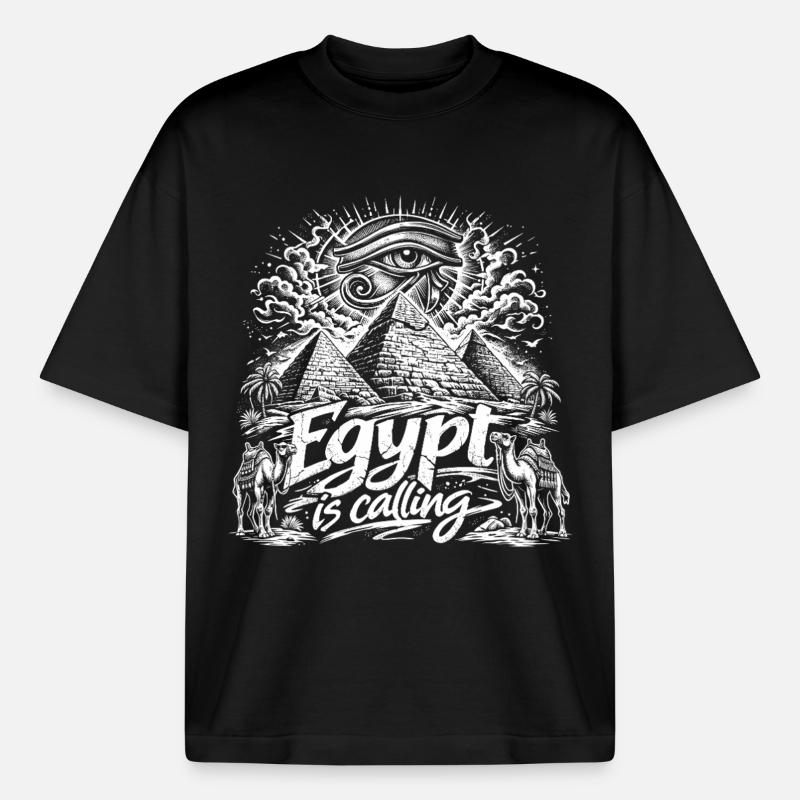 Egypt is calling Pharaoh Egypt Holidays - Boxy Heavyweight Unisex Organic T-Shirt by Stanley/Stella - black