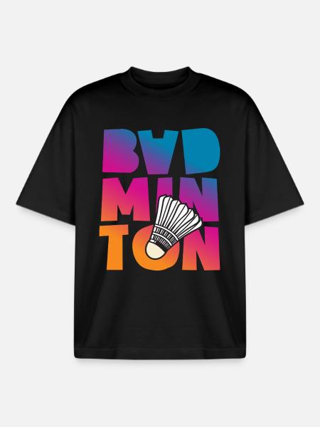 Badminton - Boxy Heavyweight Unisex Organic T-Shirt von Stanley/Stella - Schwarz