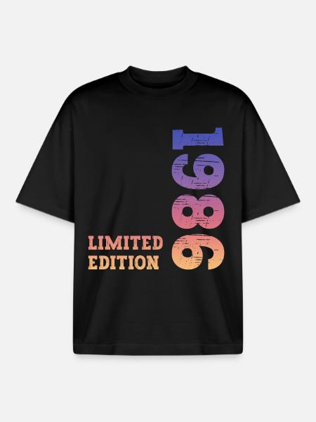 1986 Limited Edition Birthday - Boxy Heavyweight Unisex Organic T-Shirt by Stanley/Stella - black