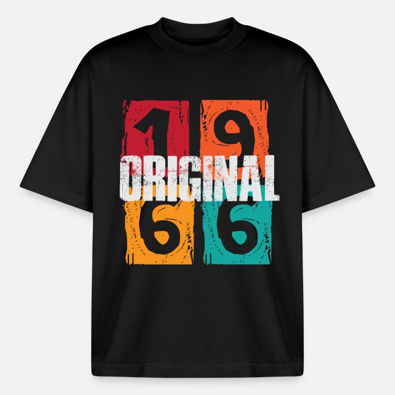 Original 1966 - T-shirt unisexe épais coupe boxy Stanley/Stella - noir
