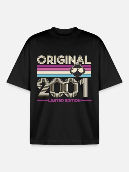 Original 2001 Édition Limitée - T-shirt unisexe boxy épais biologique Stanley/Stella - noir