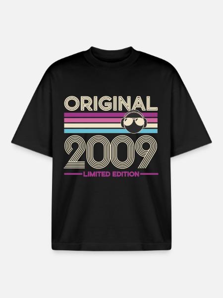 Original 2009 Limited Edition - Boxy Heavyweight Unisex Organic T-Shirt by Stanley/Stella - black