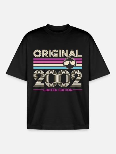 2002 Retro Limited Edition - Boxy Heavyweight Unisex Organic T-Shirt by Stanley/Stella - black
