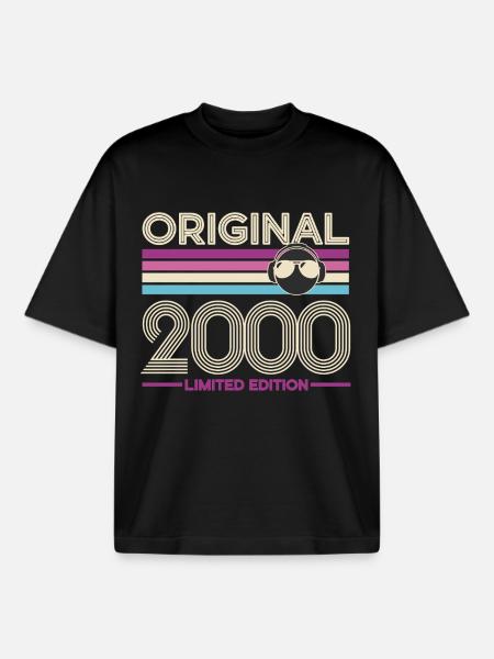Original 2000 Limited Edition - Boxy Heavyweight Unisex Organic T-Shirt by Stanley/Stella - black