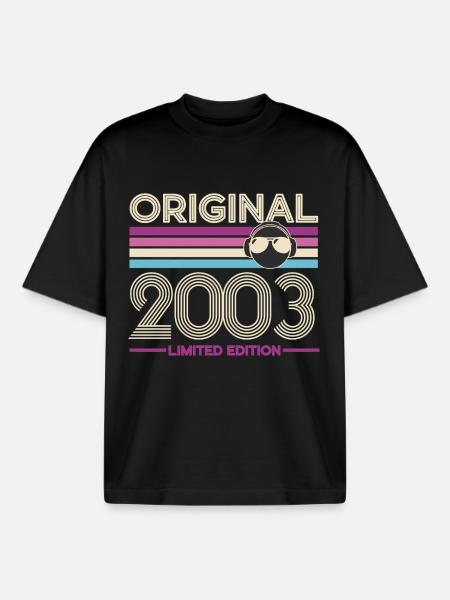 Original 2003 édition limitée - T-shirt unisexe boxy épais biologique Stanley/Stella - noir