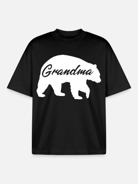 Grandma Bear süßes Geschenkhemd - Boxy Heavyweight Unisex Organic T-Shirt von Stanley/Stella - Schwarz