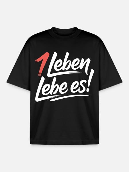 Achtsam leben - Boxy Heavyweight Unisex Organic T-Shirt von Stanley/Stella - Schwarz