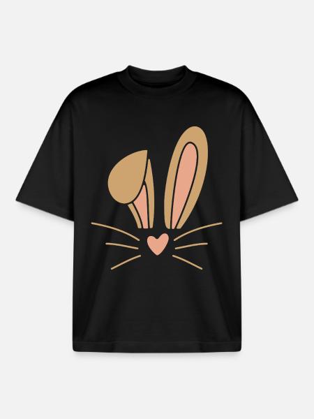 Easter Bunny Easter - Boxy Heavyweight Unisex Organic T-Shirt by Stanley/Stella - black