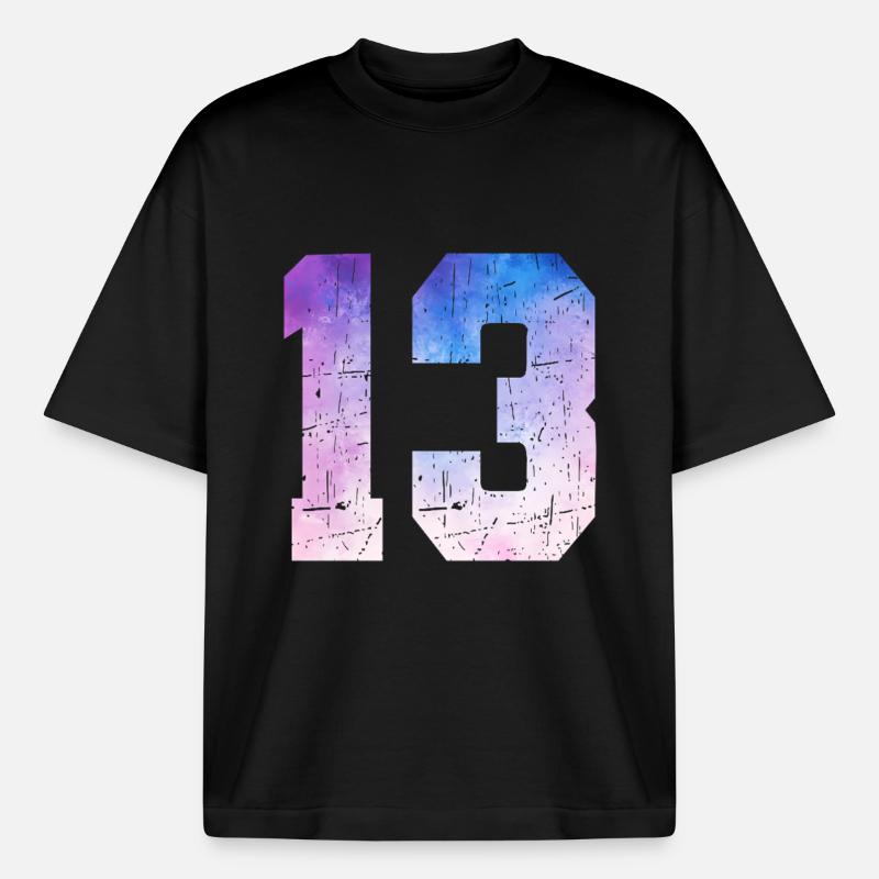 Ausgabe 13 – 13. Jubiläumsgeschenk - Boxy Heavyweight Unisex Organic T-Shirt von Stanley/Stella - Schwarz