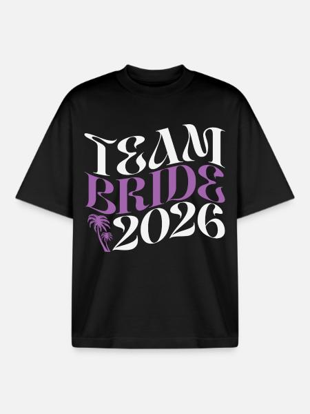 Team Bride Hen Party 2026 - Boxy Heavyweight Unisex Organic T-Shirt by Stanley/Stella - black