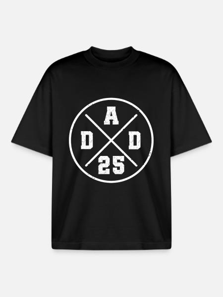 Dad 2025 Dad Gift Dad 2025 - Boxy Heavyweight Unisex Organic T-Shirt by Stanley/Stella - black