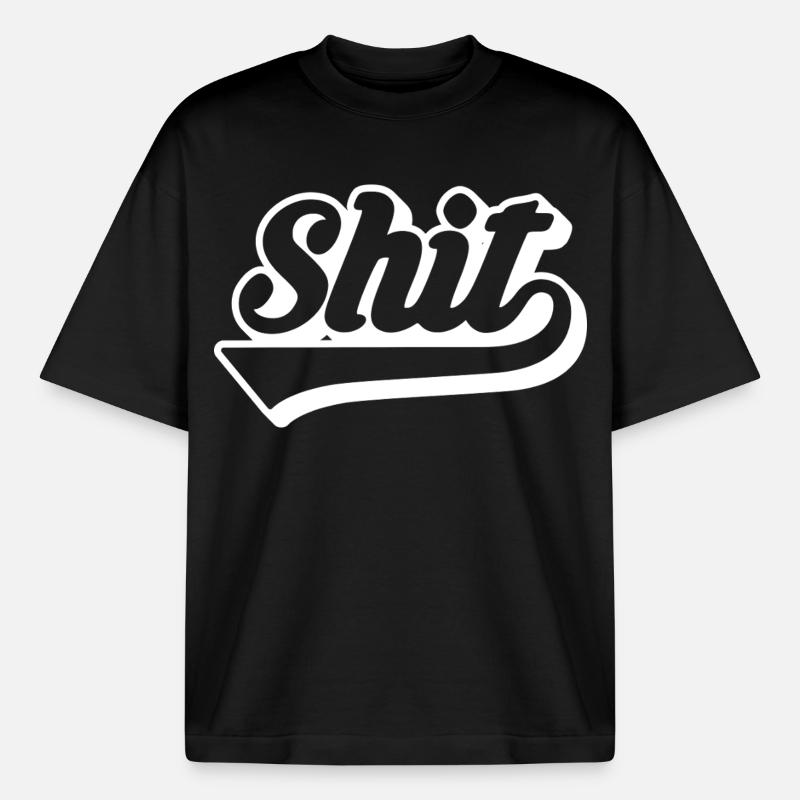 Shit Retro Script - Heavyweight Boxy Unisex T-Shirt by Stanley/Stella - black