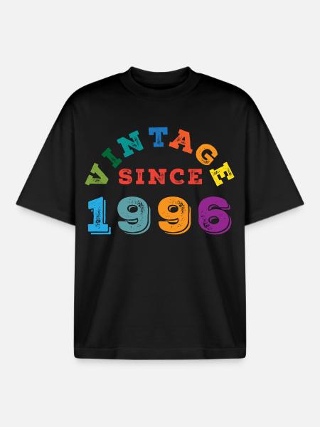 Millésime 1996 - T-shirt unisexe boxy épais biologique Stanley/Stella - noir