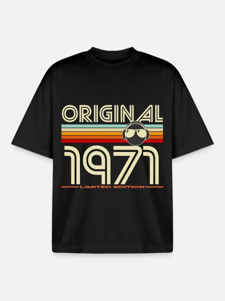 Original 1971 Edition Retro - T-shirt unisexe boxy épais biologique Stanley/Stella - noir