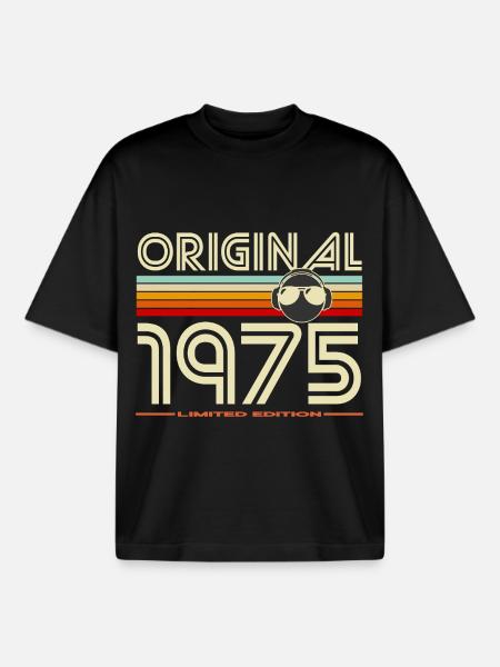 Original 1975 Limited Edition - Boxy Heavyweight Unisex Organic T-Shirt by Stanley/Stella - black