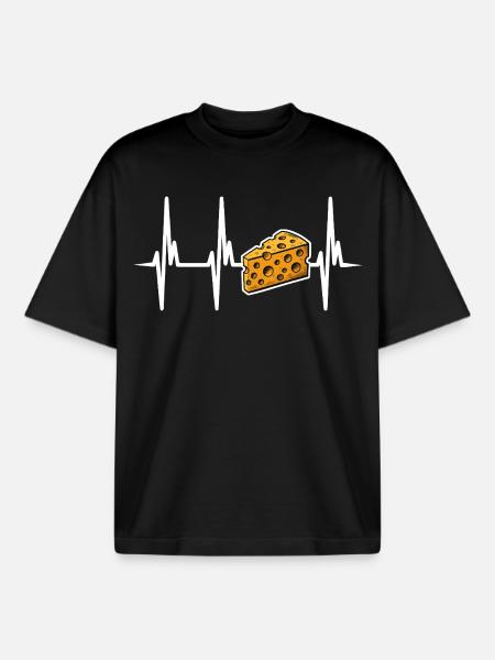 I love cheese - Boxy Heavyweight Unisex Organic T-Shirt by Stanley/Stella - black