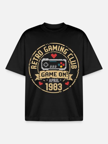 April 1983 Anniversary April 1983 Retro - Boxy Heavyweight Unisex Organic T-Shirt by Stanley/Stella - black