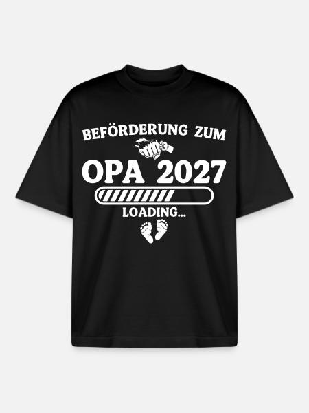 Beförderung zum Opa 2027 – Schwangerschaft - Boxy Heavyweight Unisex Organic T-Shirt von Stanley/Stella - Schwarz