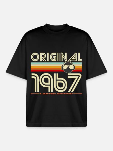 Limitierte Edition Retro 1967 - Boxy Heavyweight Unisex Organic T-Shirt von Stanley/Stella - Schwarz