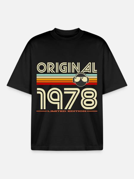 Original 1978 Retro Helmet - Boxy Heavyweight Unisex Organic T-Shirt by Stanley/Stella - black