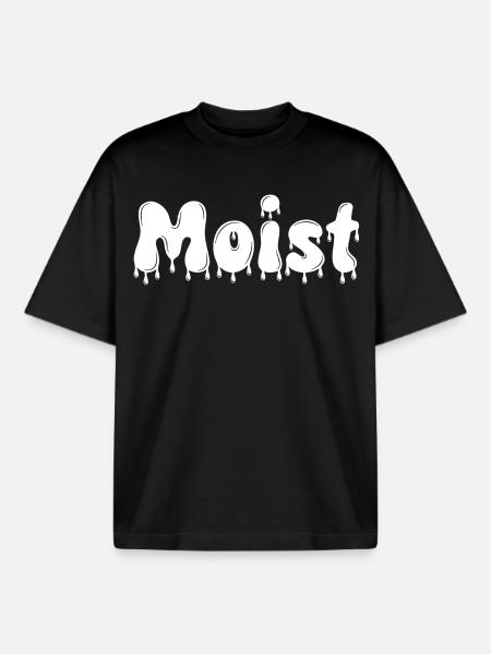 Moist Dripping Text - Boxy Heavyweight Unisex Organic T-Shirt by Stanley/Stella - black