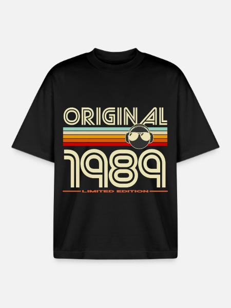 Original 1989 Retro Helmet - Boxy Heavyweight Unisex Organic T-Shirt by Stanley/Stella - black