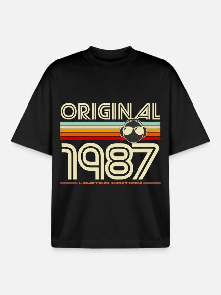 Original 1987 Limited Edition - Boxy Heavyweight Unisex Organic T-Shirt by Stanley/Stella - black
