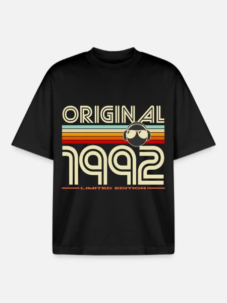 Original 1992 Retro Edition - Boxy Heavyweight Unisex Organic T-Shirt by Stanley/Stella - black