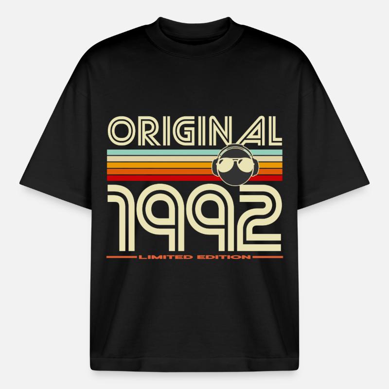 Originale Retro-Edition von 1992 - Boxy Heavyweight Unisex Organic T-Shirt von Stanley/Stella - Schwarz