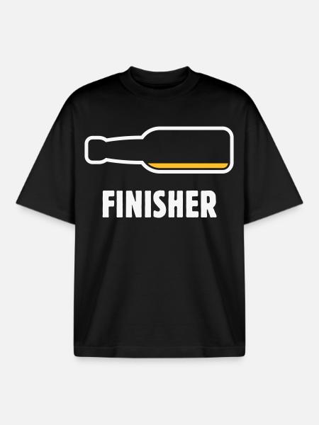 Finisher (Bier / Bierchen / Biertrinker / NEG 2C) - Boxy Heavyweight Unisex Organic T-Shirt von Stanley/Stella - Schwarz