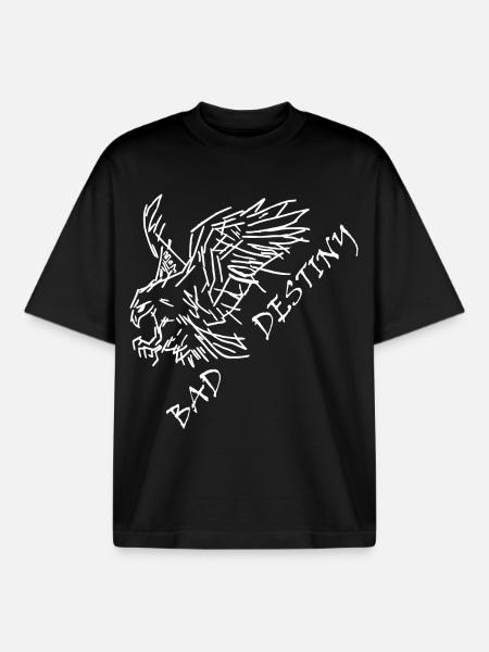 Bad Destiny in white - Boxy Heavyweight Unisex Organic T-Shirt by Stanley/Stella - black