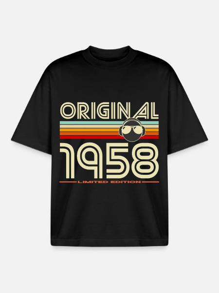 Original 1958 Edition Retro - Boxy Heavyweight Unisex Organic T-Shirt by Stanley/Stella - black