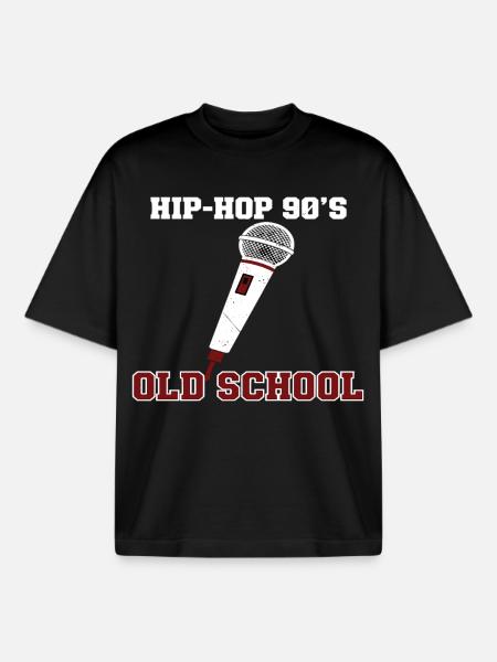 Hip Hop 90-tals Old School DJ Vinyl - Unisex boxy heavyweight ekologisk T-shirt Stanley/Stella - svart
