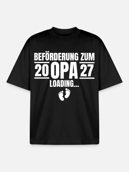 Beförderung zum Opa 2027 Loading - Boxy Heavyweight Unisex Organic T-Shirt von Stanley/Stella - Schwarz