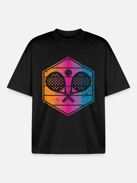 Padel Sport Vintage - T-shirt unisex boxy pesante biologica di Stanley/Stella - nero