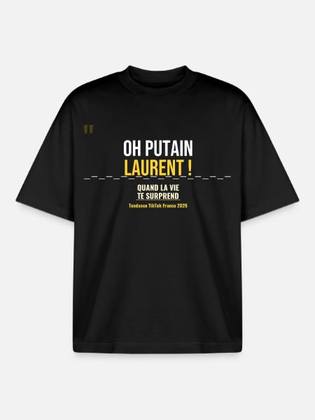 Oh Laurent! - T-shirt unisexe boxy épais biologique Stanley/Stella - noir