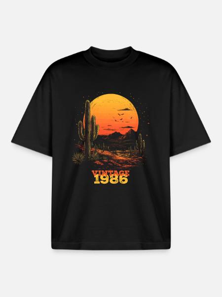 Årgang 1986 - Stanley/Stella unisex boxy heavyweight T-shirt økologisk - sort