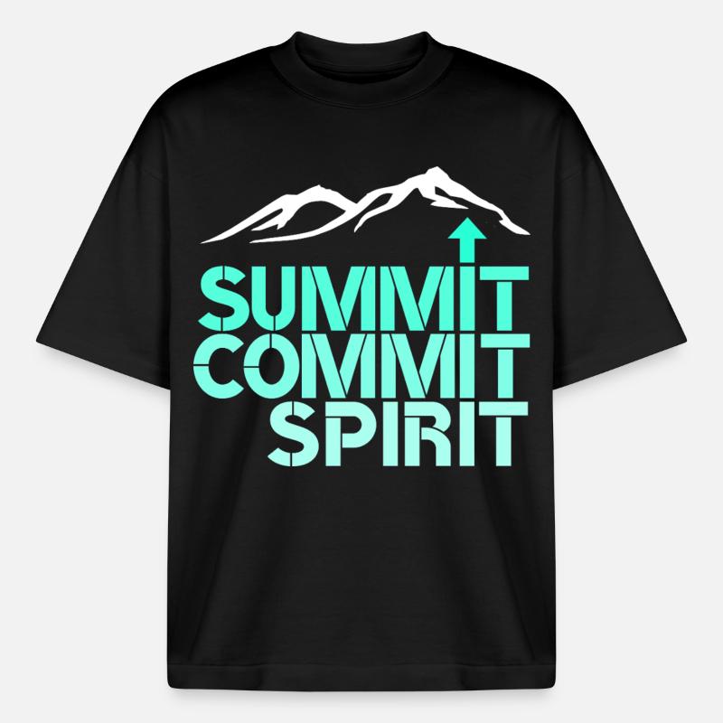 spirit commit summit - Boxy Heavyweight Unisex Organic T-Shirt von Stanley/Stella - Schwarz