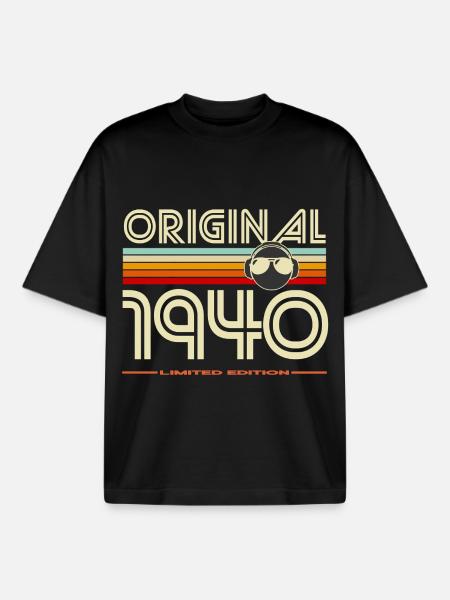 Original 1940 Retro édition - T-shirt unisexe boxy épais biologique Stanley/Stella - noir