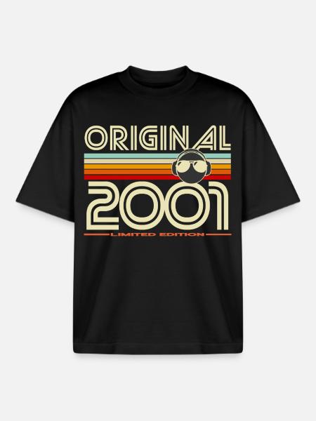 Original 2001 Édition Limitée Retro - T-shirt unisexe boxy épais biologique Stanley/Stella - noir