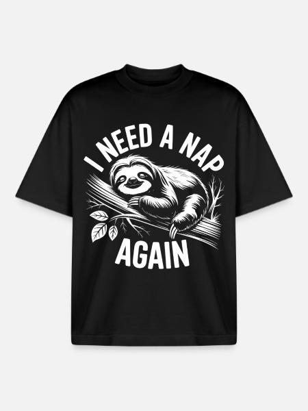 Lättjarens viloläge på grenen - Unisex boxy heavyweight ekologisk T-shirt Stanley/Stella - svart