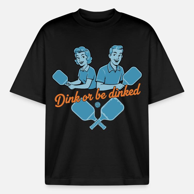 Pickleball-lustiger Spieler Dink Oder Werde Liebe - Boxy Heavyweight Unisex Organic T-Shirt von Stanley/Stella - Schwarz