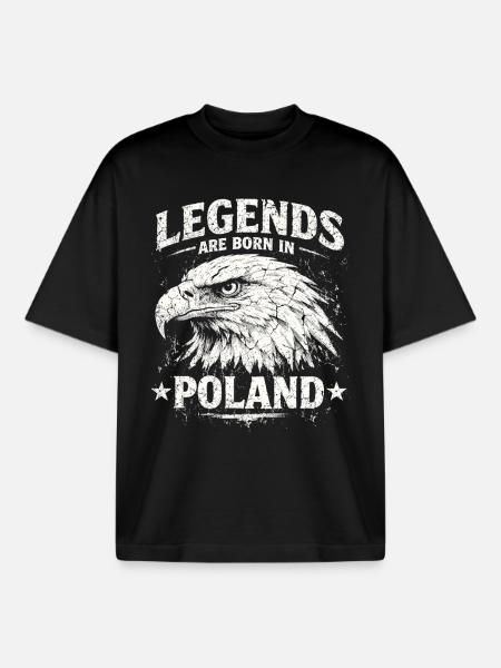 Poland Legend: White Eagle – Pride & Tradition - Boxy Heavyweight Unisex Organic T-Shirt by Stanley/Stella - black