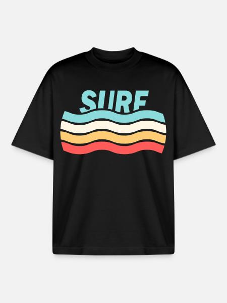 Surf - Boxy Heavyweight Unisex Organic T-Shirt by Stanley/Stella - black