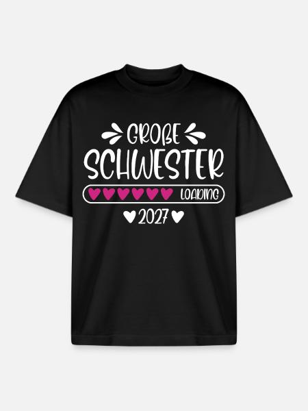 Große Schwester 2027 loading - Boxy Heavyweight Unisex Organic T-Shirt von Stanley/Stella - Schwarz