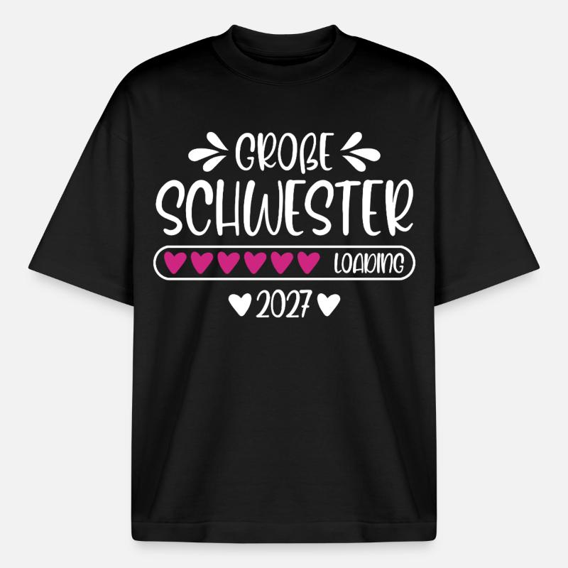 Große Schwester 2027 loading - Boxy Heavyweight Unisex Organic T-Shirt von Stanley/Stella - Schwarz