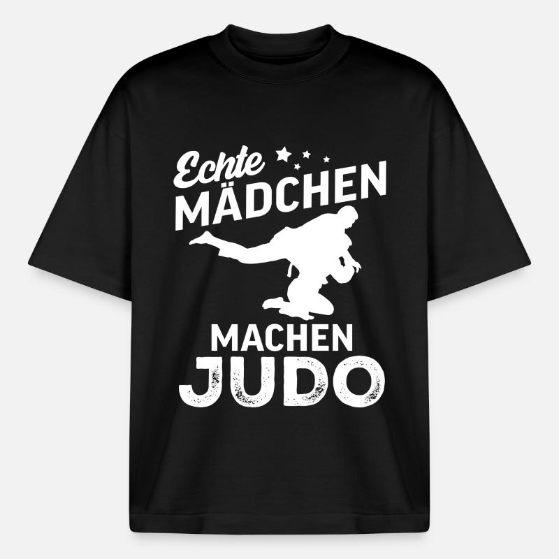 echte maedchen machen judo  - Boxy Heavyweight Unisex Organic T-Shirt von Stanley/Stella - Schwarz
