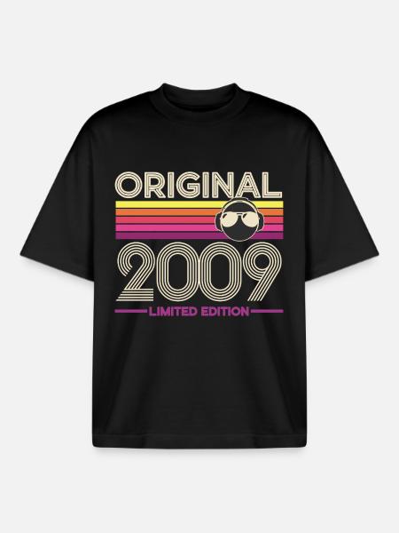 Original 2009 Edition - T-shirt unisexe boxy épais biologique Stanley/Stella - noir