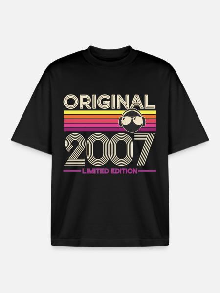 Original 2007 Édition Limitée Retro - T-shirt unisexe boxy épais biologique Stanley/Stella - noir