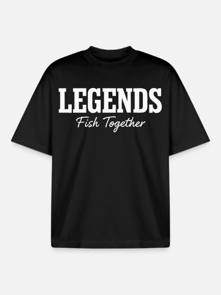 Fishing Legends Saying - Boxy Heavyweight Unisex Organic T-Shirt by Stanley/Stella - black